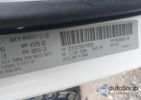 2019 Dodge Challenger Srt Hellcat Widebody from USA, damaged, VIN 2C3CDZC93KH758532